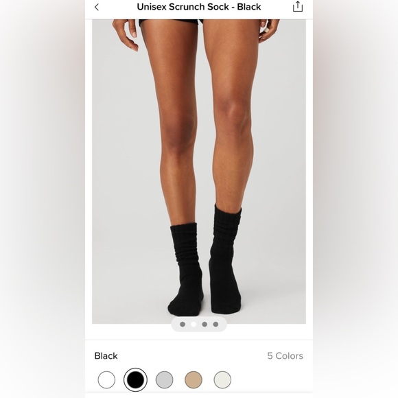 ALO Yoga unisex scrunch socks in Smoky Quartz NWOT - Picture 3 of 4